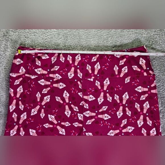 LulaRoe Womens Tall & Curvy Pink with Icecream Cones Leggings. - Picture 6 of 8